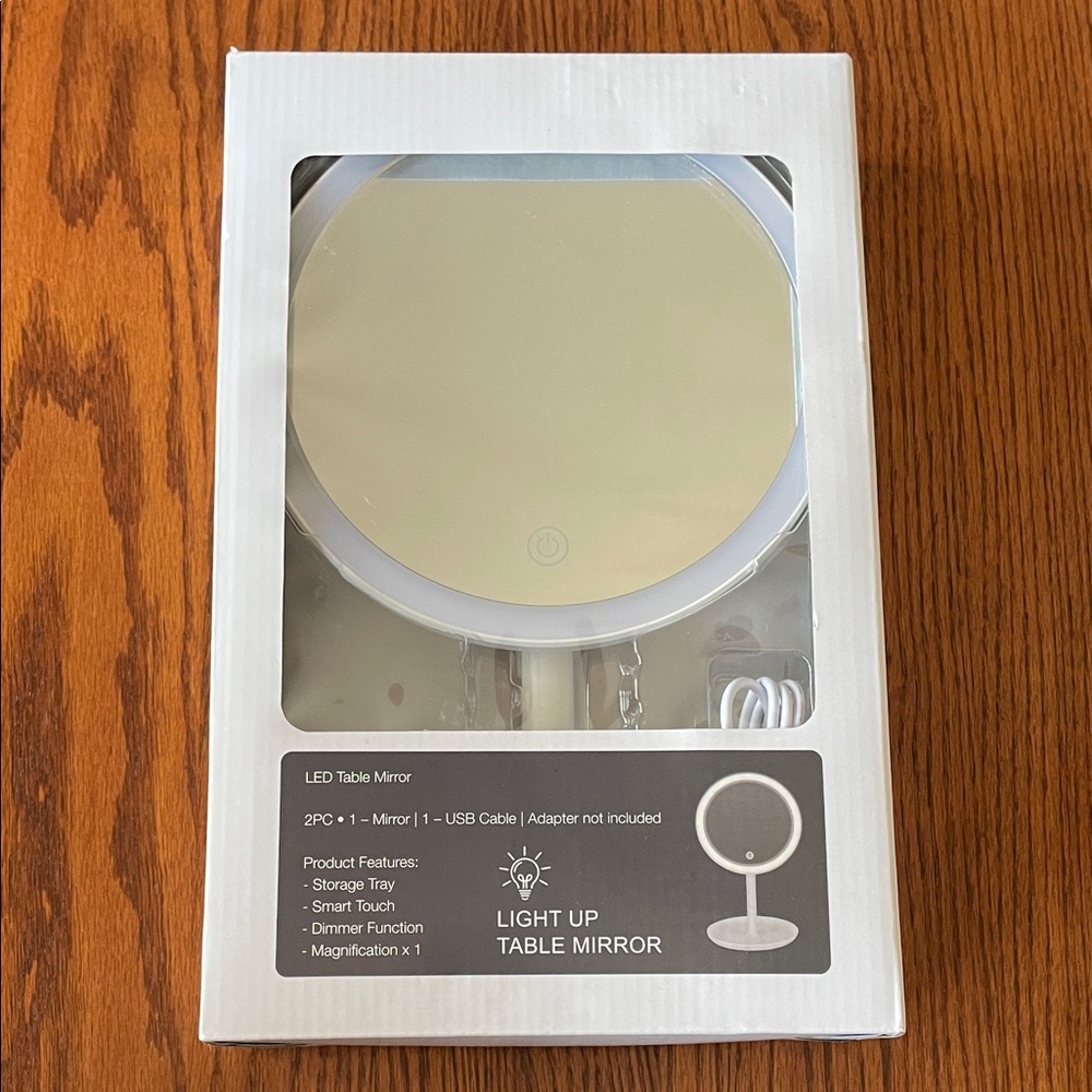 NIB Hobby Lobby White LED Light Up Table Mirror